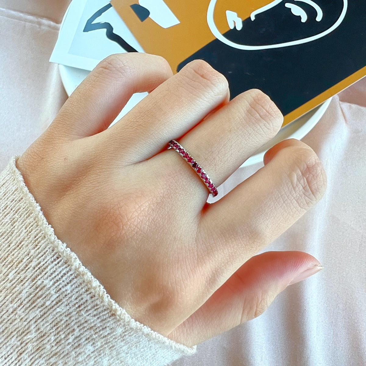 [CharmAmor]Delicate Sparkling Round Cut Daily Ring