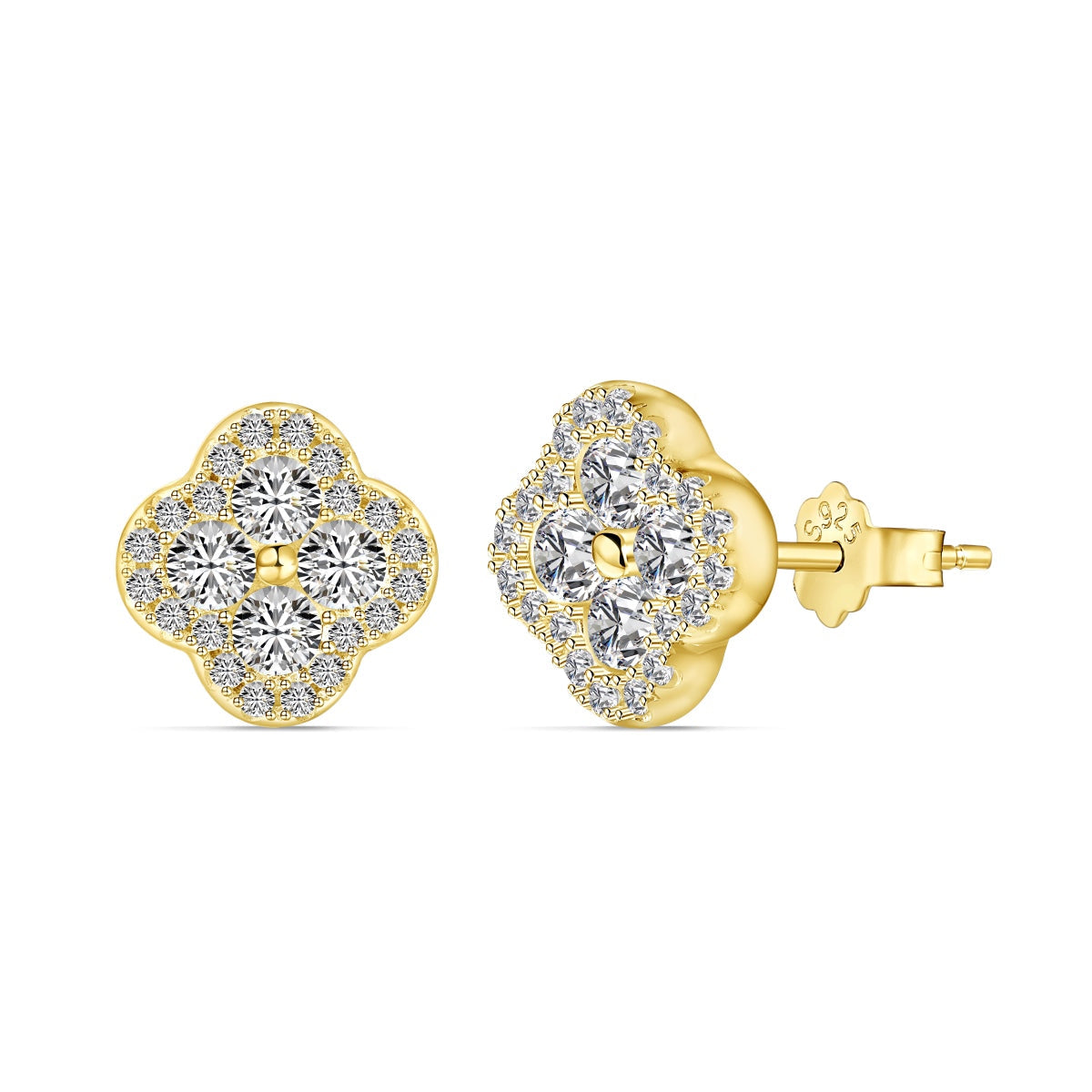 [CharmAmor]Four-Leaf Clover Flower Shaped Earrings