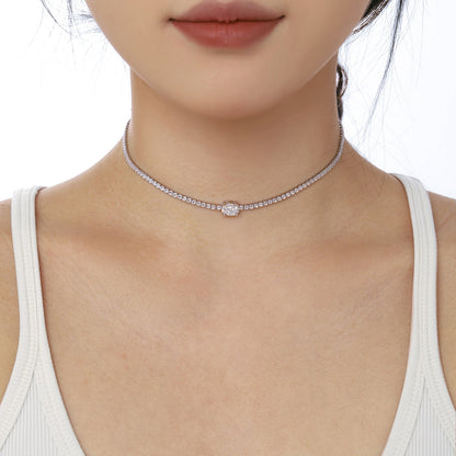 [CharmAmor]1.0 Carat Shining Oval Cut Necklace