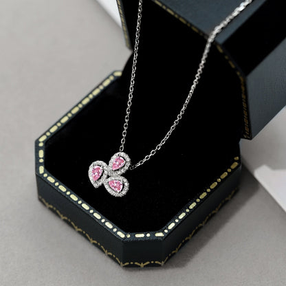 [CharmAmor]Elegant Flower Shape Pear Cut Necklace