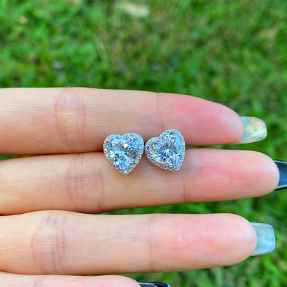[CharmAmor]Sparkling Heart Shape Lover Earrings