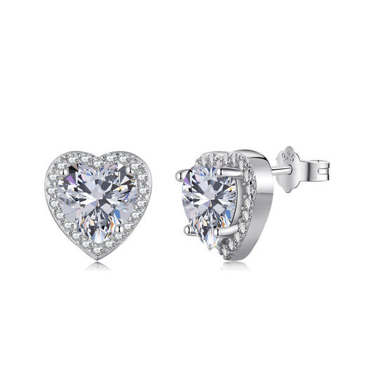 [CharmAmor]Sparkling Heart Shape Lover Earrings