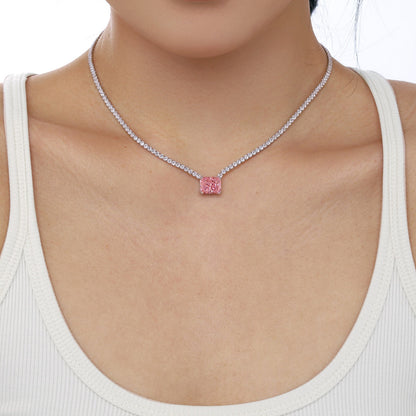 [CharmAmor]4.0 Carat Elegant Radiant Cut Necklace