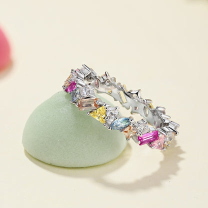[CharmAmor]Dazzling Polychromatic Multi cut Daily Ring