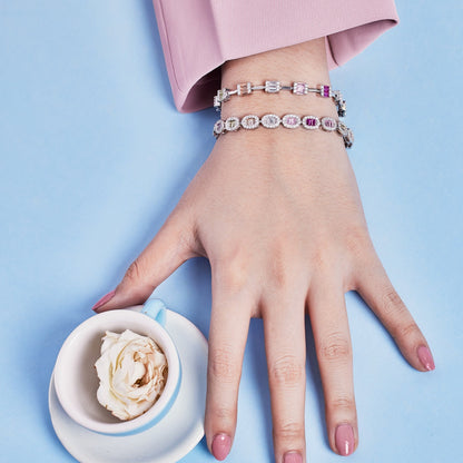 [CharmAmor]Dainty Charming Emerald Cut Daily Bracelet