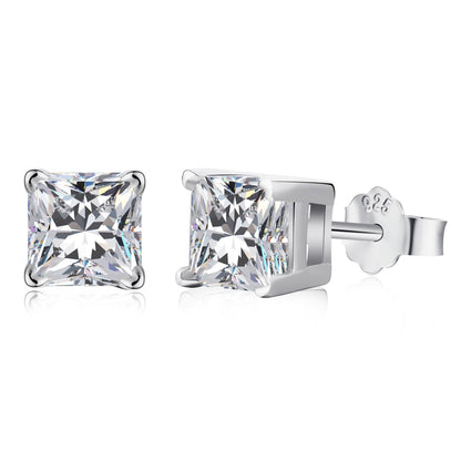 [CharmAmor]1.0 Carat Radiant Princess Cut Wedding Earrings