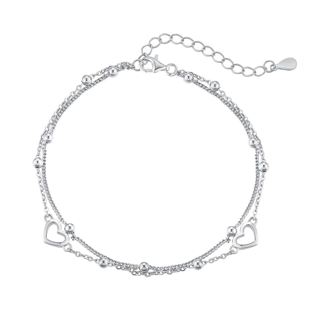 [CharmAmor]Dainty Double Layer Love Heart Bracelet