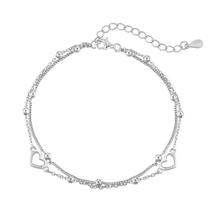 [CharmAmor]Dainty Double Layer Love Heart Bracelet