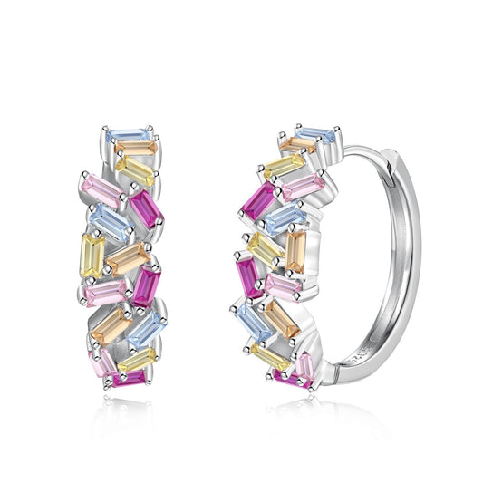[CharmAmor]Dazzling Colorful Emerald Cut Daily Earrings