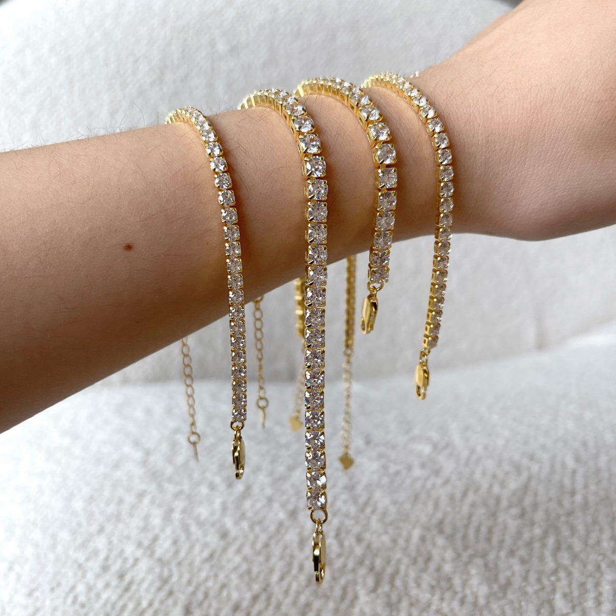 [CharmAmor]Sparkling Radiant Princess Cut Tennis Bracelet