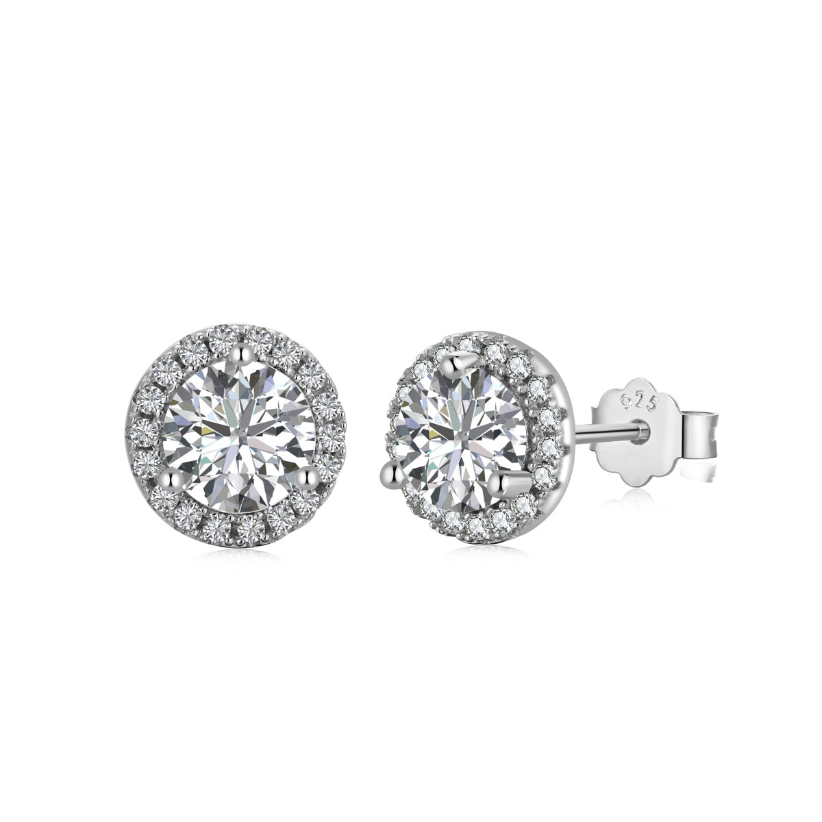 [CharmAmor]Classic Princess Round Shape Earrings