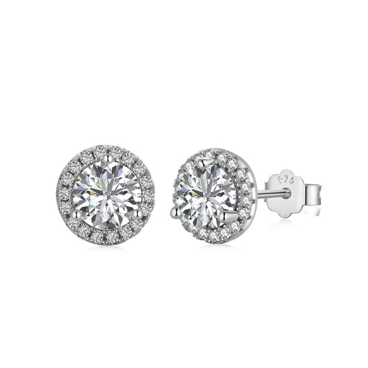 [CharmAmor]Classic Princess Round Shape Earrings