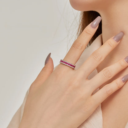 [CharmAmor]Delicate Colorful Round Cut Daily Ring