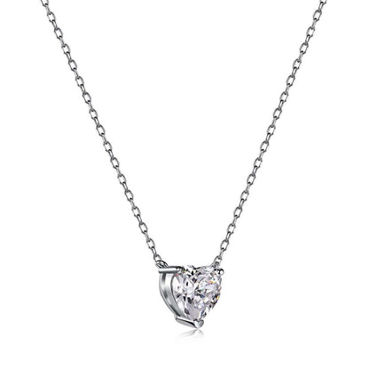 [CharmAmor]Heart Shape Main Stone Pendant Collarbone Necklace