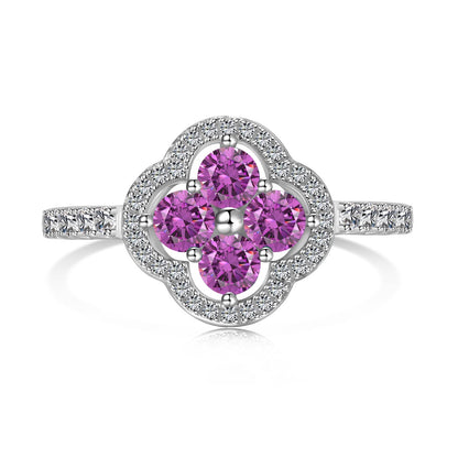 [CharmAmor]Four Leaf Clover Flower Design Ring