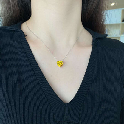 [CharmAmor]6.0 carat Radiant Heart Shape Necklace