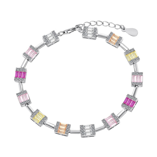 [CharmAmor]Dainty Charming Emerald Cut Daily Bracelet