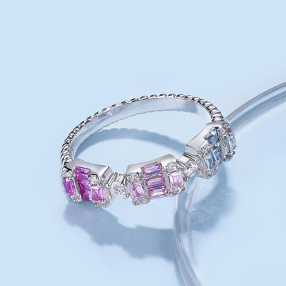 [CharmAmor]Unique Colorful Emerald Cut Party Ring