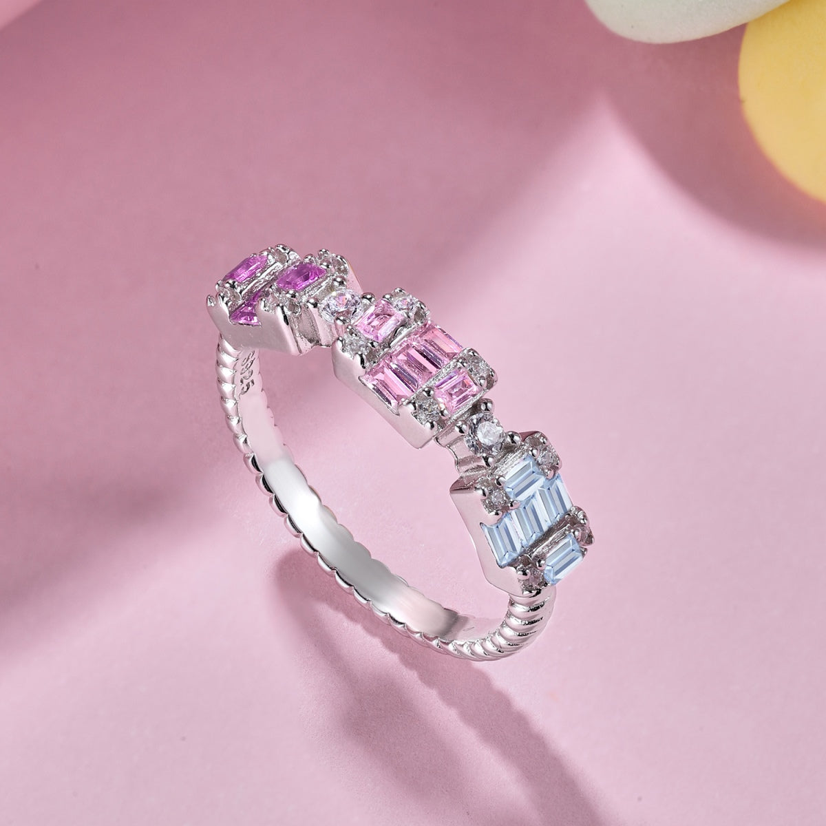 [CharmAmor]Unique Colorful Emerald Cut Party Ring