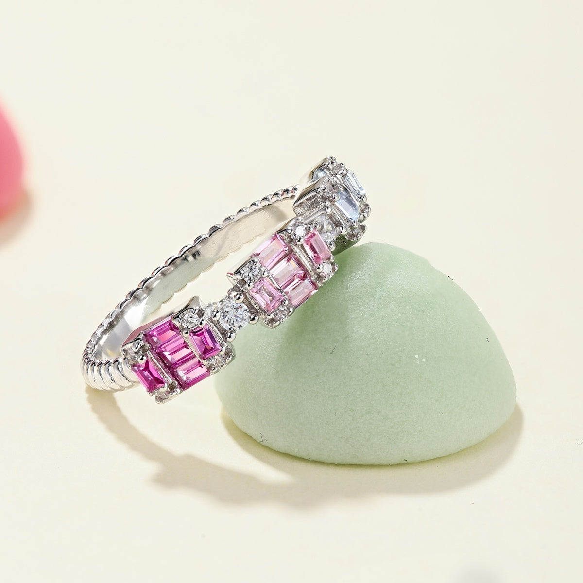 [CharmAmor]Unique Colorful Emerald Cut Party Ring