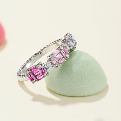 [CharmAmor]Unique Colorful Emerald Cut Party Ring