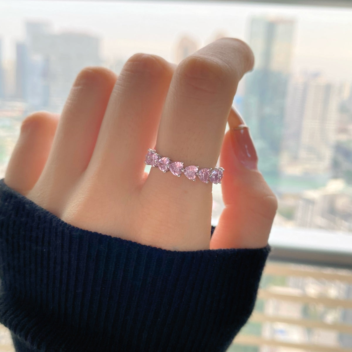 [CharmAmor]0.25 Carat Radiant Romance Heart Cut Lover Ring