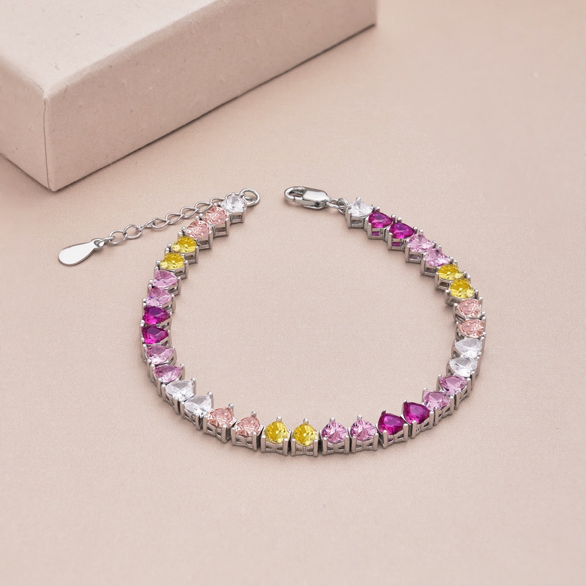 [CharmAmor]Luxurious Colorful Romantic Heart Shape Lover Bracelet