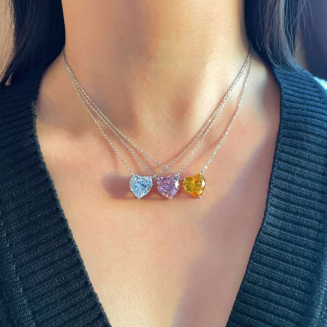[CharmAmor]6.0 carat Radiant Heart Shape Necklace