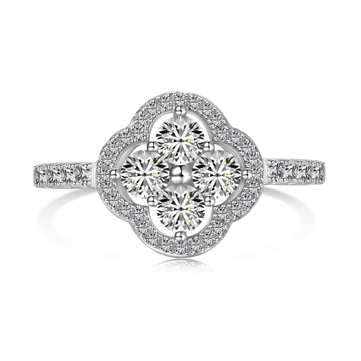 [CharmAmor]Four Leaf Clover Flower Design Ring