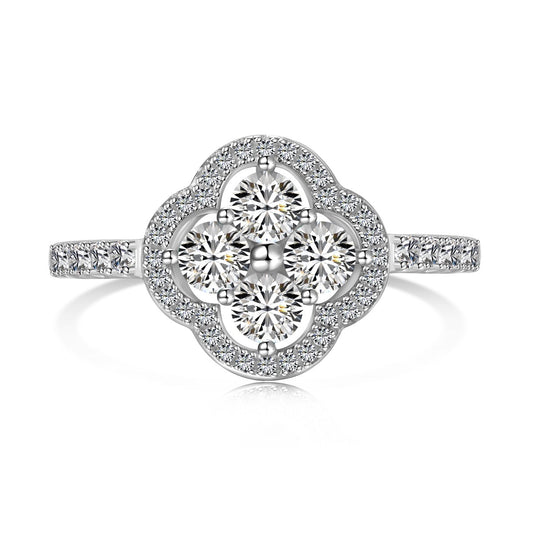 [CharmAmor]Four Leaf Clover Flower Design Ring