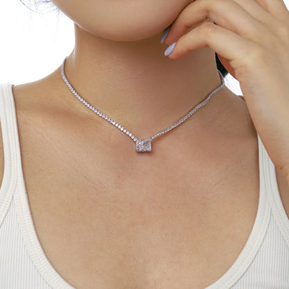 [CharmAmor]4.0 Carat Elegant Radiant Cut Necklace