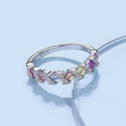 [CharmAmor]Delicate Vibrant Emerald Cut Daily Ring