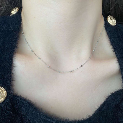 [CharmAmor]Small Bead Clavicle Chain Simple Necklace