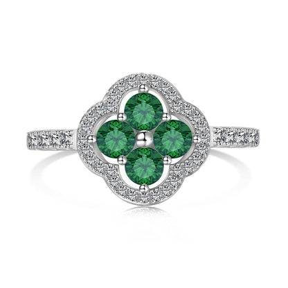 [CharmAmor]Four Leaf Clover Flower Design Ring