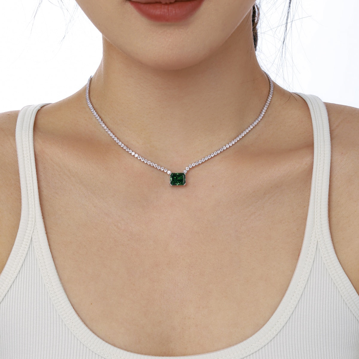 [CharmAmor]4.0 Carat Elegant Radiant Cut Necklace