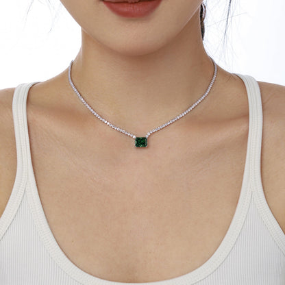 [CharmAmor]4.0 Carat Elegant Radiant Cut Necklace