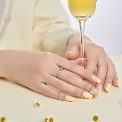[CharmAmor]Dazzling Lustrous Round Cut Tennis Ring