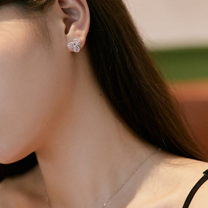 [CharmAmor]Ornate Flower Shape Pear Cut Lover Earrings