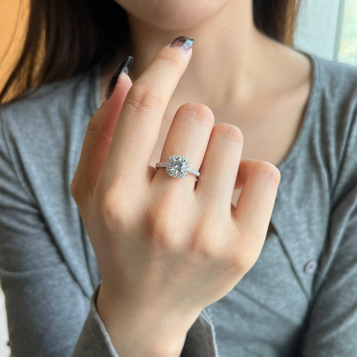 [CharmAmor]Dazzling Resplendent Round Cut Wedding Ring