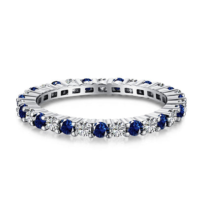 [CharmAmor]Exquisite Colorful Round Cut Tennis Ring