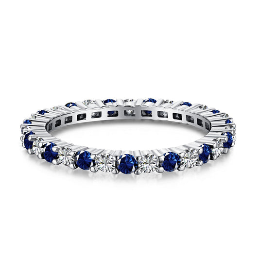 [CharmAmor]Exquisite Colorful Round Cut Tennis Ring