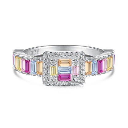 [CharmAmor]Exquisite Colorful Radiant Cut Party Ring