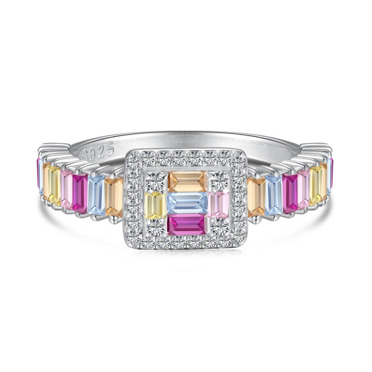 [CharmAmor]Exquisite Colorful Radiant Cut Party Ring