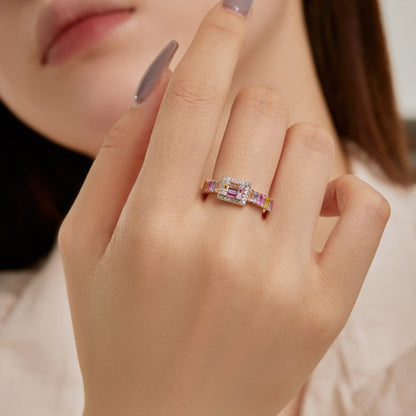 [CharmAmor]Exquisite Colorful Radiant Cut Party Ring