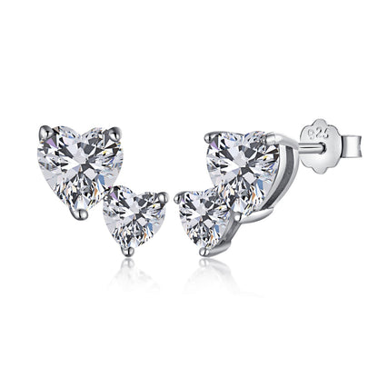 [CharmAmor]Double Heart-Shape Classic Princess Style Earrings