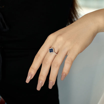 [CharmAmor]Four Leaf Clover Flower Design Ring