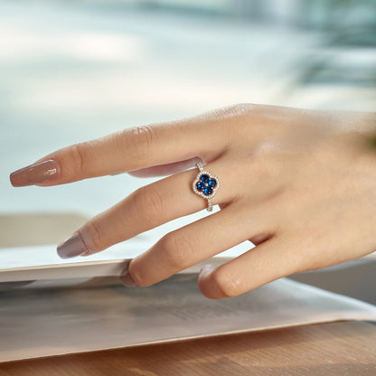 [CharmAmor]Four Leaf Clover Flower Design Ring
