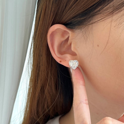 [CharmAmor]Sparkling Heart Shape Lover Earrings
