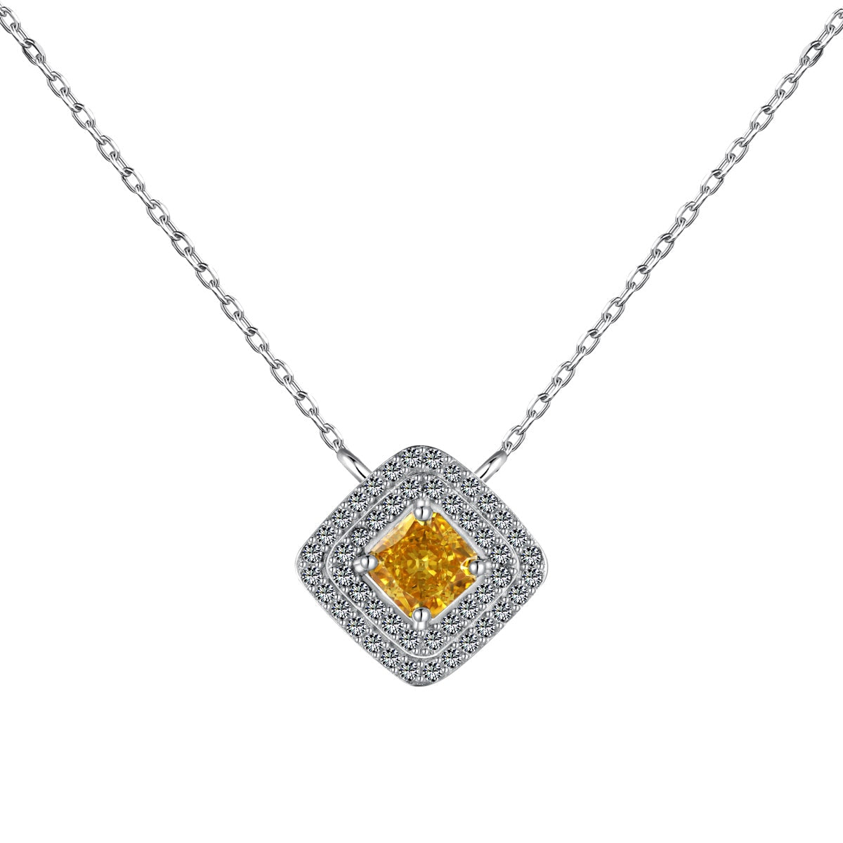 [CharmAmor]Sparkling Asscher Cut Necklace