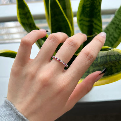 [CharmAmor]Exquisite Colorful Round Cut Tennis Ring